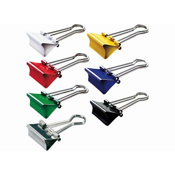 MAUL Pinzas sujetapapeles de 19 mm en colores surtidos | 12 unidades
