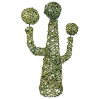 cactus decoracion de mimbre verde 28x28x65h cm