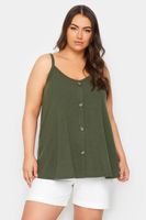 yours top canale caqui de tirantes con botones mujer curvy y tallas grandes yours