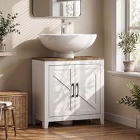 mueble bajo lavabo de mdf homcom 60x30x613cm - blanco
