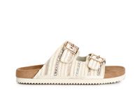 zapatilla con doble hebilla y bordado ivory 37