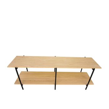 Mueble TV de roble y patas de metal negro mate
