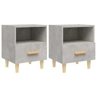 juego de 2 mesitas de noche - mesillas color gris hormigon 40x35x47 cm mc5755