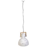 lampara de techo de madera y metal blanca 41x41x52