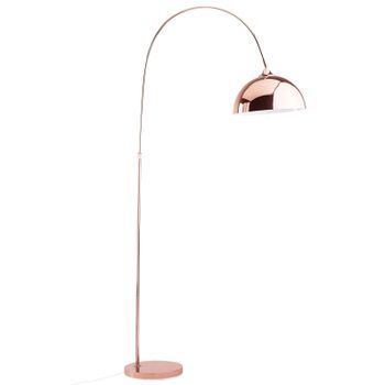 Lámpara De Pie Cobre 160 Cm Metal Diseño Curvo Decorativo Retro Glamour Candella
