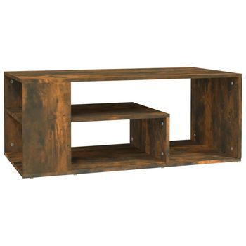 Mesa De Café - Mesa De Centro Madera Contrachapada Roble Ahumado 100x50x40 Cm