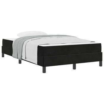 Cama Matrimonial | Cama Para Adulto | Cama Tipo Box Spring Con Colchón Negro 120 X 200 Cm Tela