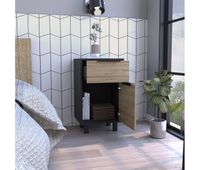 mesa de noche kaia z con un cajon 412cm l x 363cm d x70cm a wengue  miel