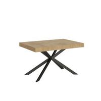 mesa extensible 90x130390 cm plaker roble natural patas antracita