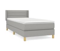 cama box spring con colchon tela gris claro 80x200 cm rayas horizontales