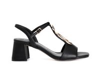 sandalias con accesorio de metal esmaltado black