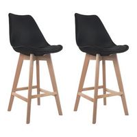pack de 2 taburetes escandinavos negros con cojin sven