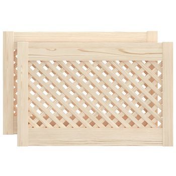 Puertas De Armario Entramado 2 Uds Madera Pino 59,5x39,5 Cm Vidaxl