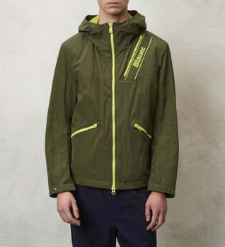 Blauer para hombre. 24SBLUC01094 Cazadora efecto encrespado Micah verde (S), Casual, Nylon, Manga larga