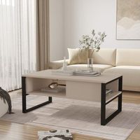 mesa de centro laukaa 100x60x45 cm - beige grisaceo encasa