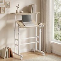 escritorio elevable con ruedas 70 x 60 cm tablero inclinable y altura ajustable