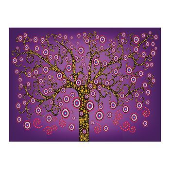 Papel Pintado 3d - Abstracto: Árbol (violeta) (400x309 Cm)