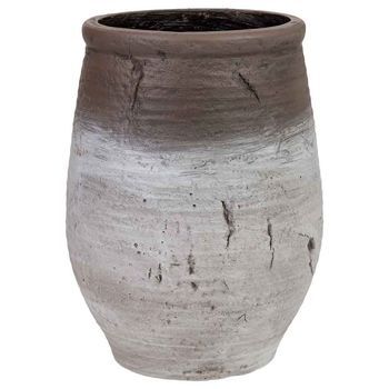 Macetero De Fibra De Vidrio Blanco 37,5x37,5x50,5cm