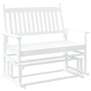 Banco Deslizante Madera Maciza De Álamo Blanco 118x70x104,5 Cm