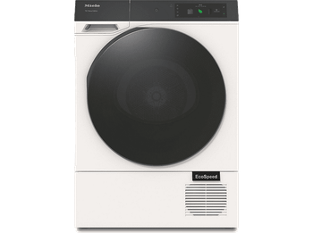 Secadora bomba de calor - Miele TQ 1000 WP, 9 kg, 22 Programas, Display Táctil, QuickPowerDry, SteamCare, Blanco loto