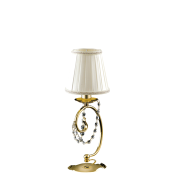 Lámpara De Mesa Magda De 1 Luz En Hierro Dorado Con Pantalla H.27 Ø13 Bl146-lt-or-par