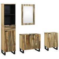juego de muebles de bano 4 uds marron 38 x 33 x 160 cm vidaxl