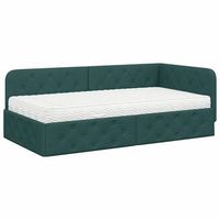 estructura de cama en esquina verde oscuro 100 x 200 cm tela vidaxl