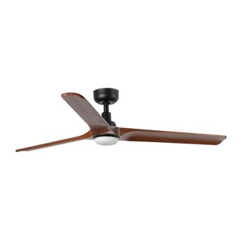 Ventilador con luz madera de pino nogal oscuro 27x27x27 cm