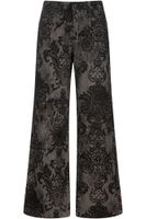 jeans denim palazzo estampado damasco black damask 26