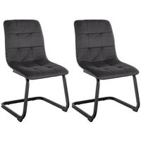 set de 2 sillas de comedor vermont en terciopelo negro 58x47x87 cm clp