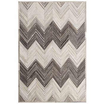 Alfombra Gris 140 X 200 Cm De Piel De Vacuno Patchwork Aytepe