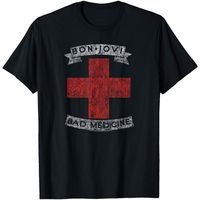 bon jovi camiseta bad medicine para mujer
