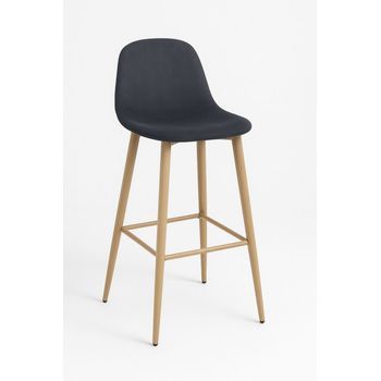 Pack 2 Taburetes Teok Terciopelo De Terciopelo 100*36*32 Cm - Negro