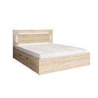 cama nofi 180 x 200 cm con somier y 2 cajones de almacenamiento - color roble sonoma