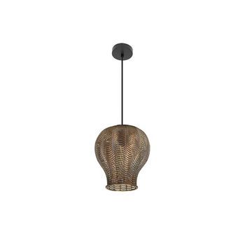 Lámpara Colgante Trikala Negro/cuero Envejecido 1xe27 (40140xø29x29cm)