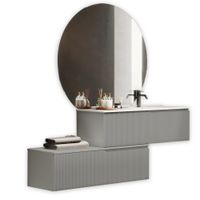 mueble de bano banera derecha 4 piezas en mdf gris mate