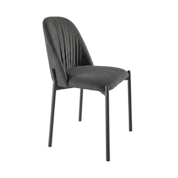 Conjunto de 2 sillas de tela gris oscuro 47x56 cm 86h