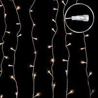 bigbuy christmas cortina de luces led calido 12 w