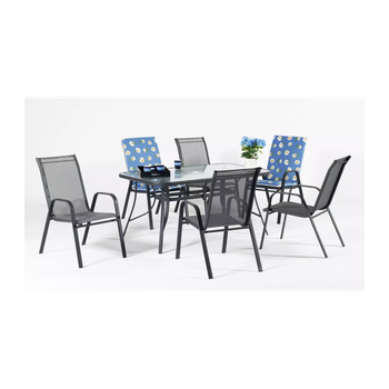 Mesa Terraza Jardín Acero Sulam Desmontable Y Resistente