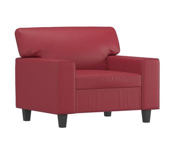 Vidaxl sillón cuero sintético rojo tinto 60 cm