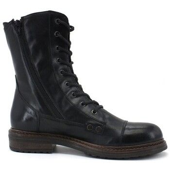Jiudit Botines Anfibio Stivaletto Alto Zip Nero I2035 para mujer