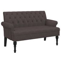 banqueta con respaldo acolchado y reposabrazos 120 x 62 x 755 cm tela marron oscuro dec024654
