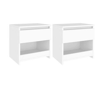 Vidaxl mesitas de noche 2 uds madera contrachapada blanco 40x30x39 cm