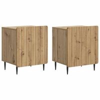 armario de noche 2 uds roble artisan 43 x 345 x 52 cm vidaxl