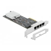 tarjeta de red delock 4 puertos rj45 pci express x4 25 gbe negra metalica