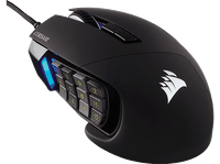 raton gaming - corsair scimitar rgb elite por cable 18000 ppp retroiluminado negro