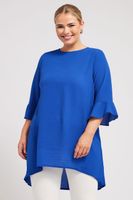yours london tunica azul con manga campana mujer curvy y tallas grandes yours london