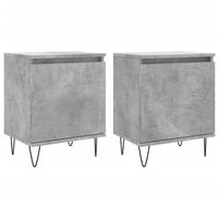 juego de 2 mesitas de noche - mesillas madera gris hormigon 40x30x50 cm mc5525