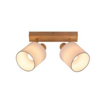 ingrid - foco de techo de madera color marron 25 cm 2 luces e14