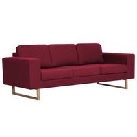 sofa de 3 plazas de tela color vino tinto vidaxl